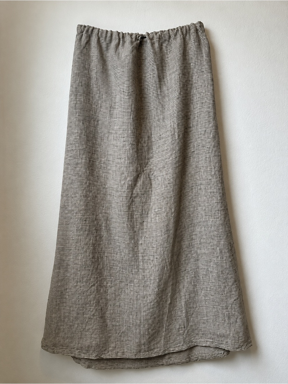 Vintage Liz & Jane “Somewhat Funky” 100% Linen Check Maxi Skirt Made in USA